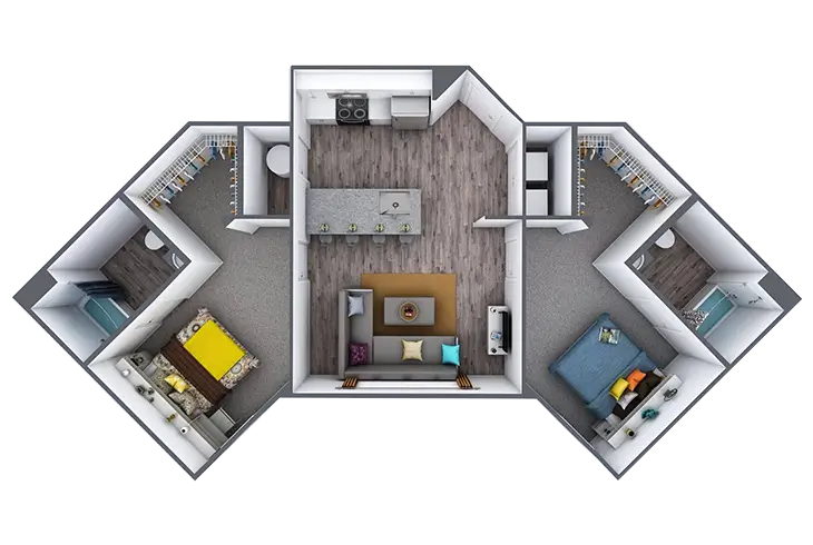 2BR/2BA - Standard Floor plan