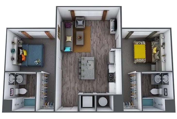 2BR/2BA - Deluxe Floor plan