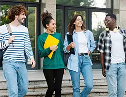 group of diverse young college students