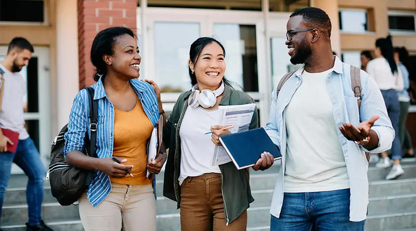 diverse college students